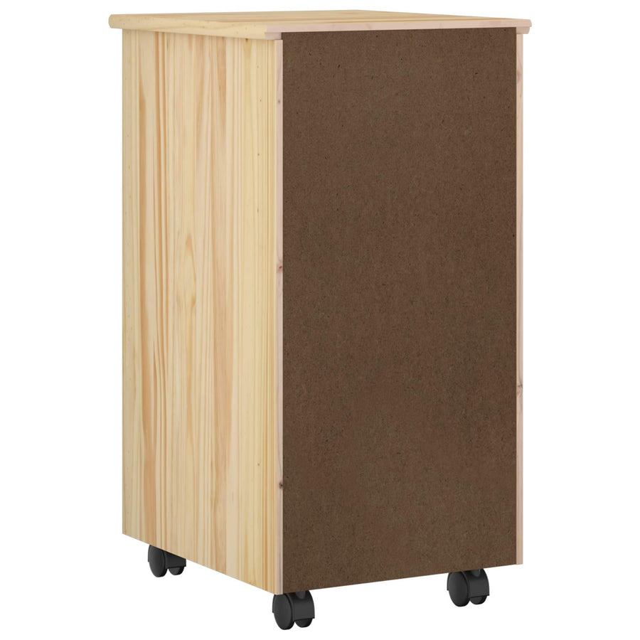 Rolling Kast met wiel Bruin 34 x 39 x 65,5 cm Massief Vurenhout