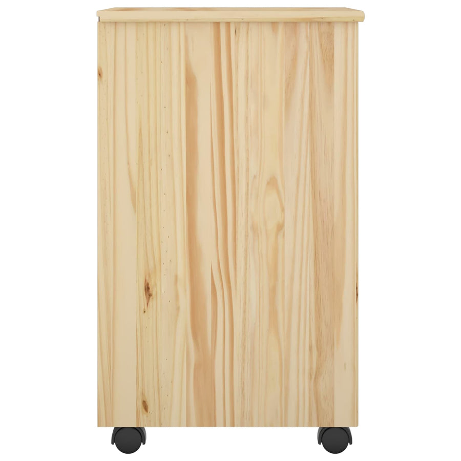 Rolling Kast met wiel Bruin 34 x 39 x 65,5 cm Massief Vurenhout