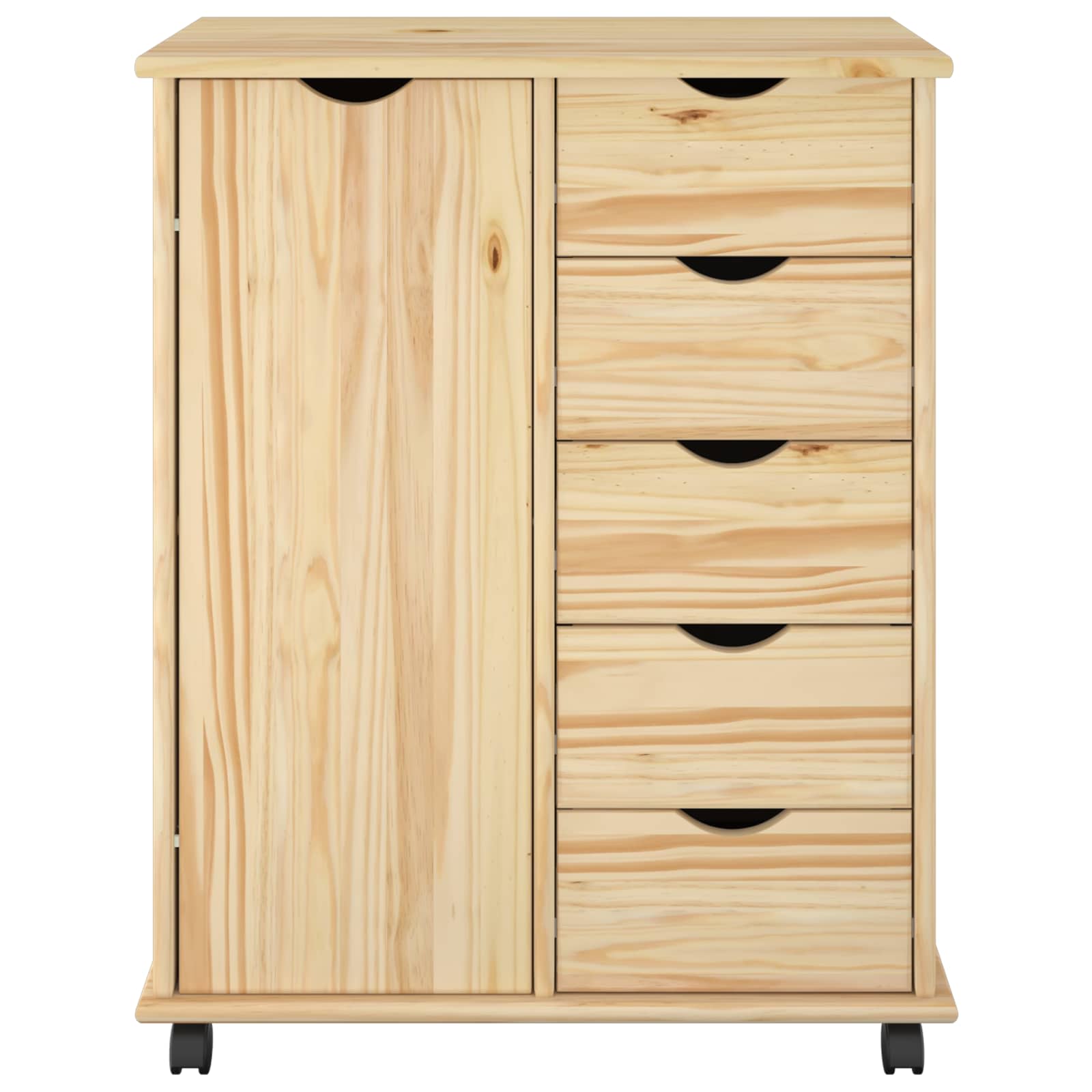 Rolling Kast met wiel Bruin 63,5 x 39 x 79 cm Massief Vurenhout