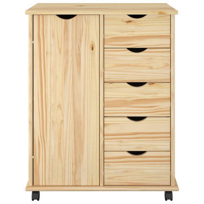 Rolling Kast met wiel Bruin 63,5 x 39 x 79 cm Massief Vurenhout