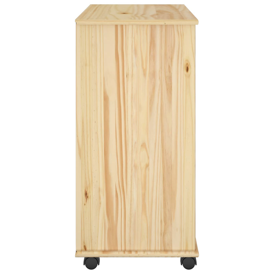 Rolling Kast met wiel Bruin 63,5 x 39 x 79 cm Massief Vurenhout