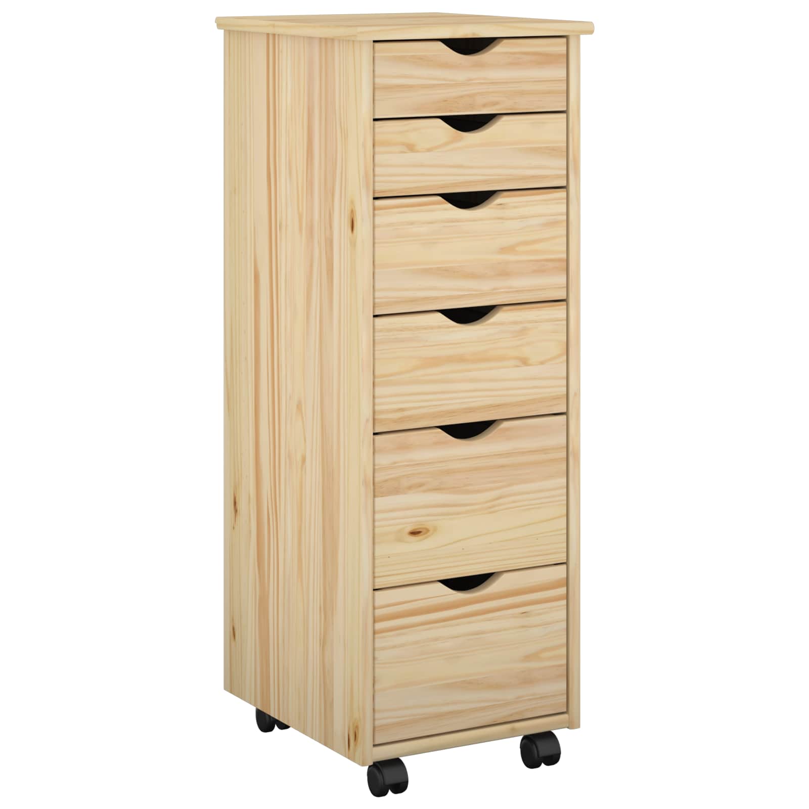 Rolling Kast met wiel Bruin 34 x 39 x 93,5 cm Massief Vurenhout