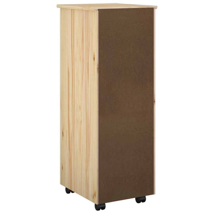 Rolling Kast met wiel Bruin 34 x 39 x 93,5 cm Massief Vurenhout