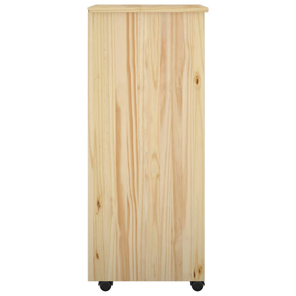 Rolling Kast met wiel Bruin 34 x 39 x 93,5 cm Massief Vurenhout