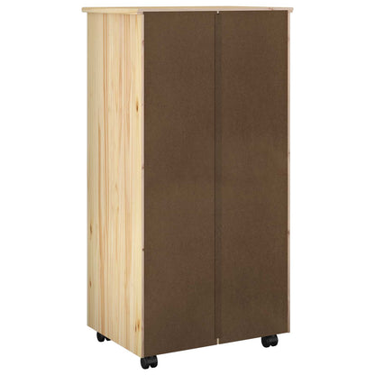 Rolling Kast met wiel Bruin 53 x 39 x 103 cm Massief Vurenhout