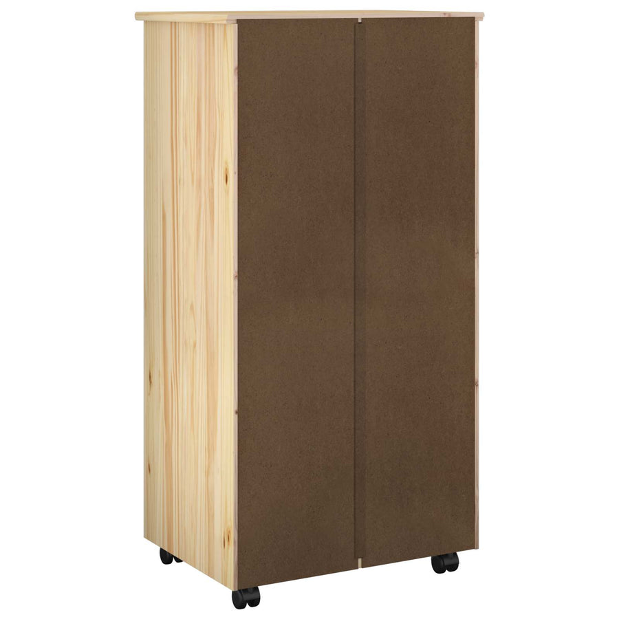 Rolling Kast met wiel Bruin 53 x 39 x 103 cm Massief Vurenhout
