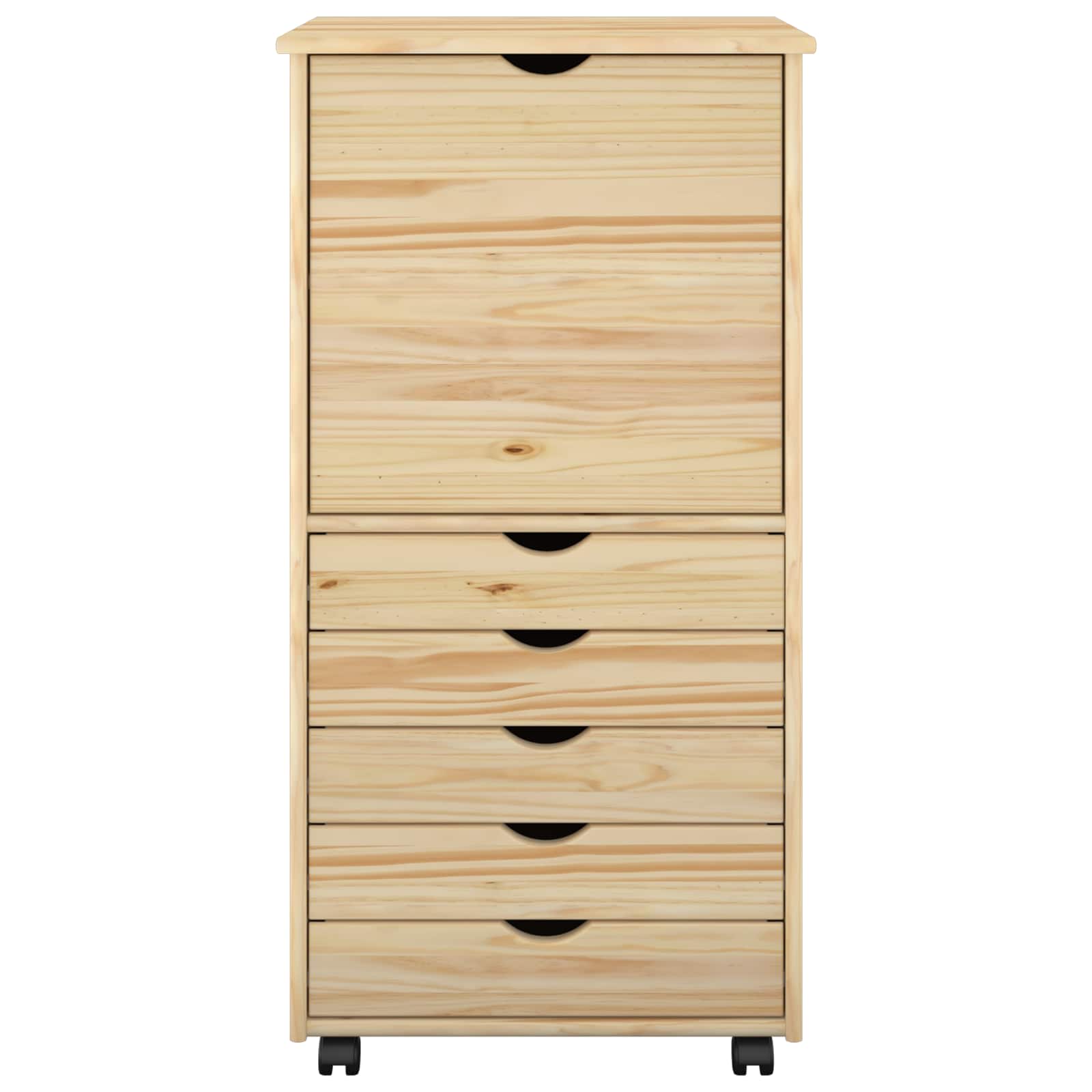 Rolling Kast met wiel Bruin 53 x 39 x 103 cm Massief Vurenhout