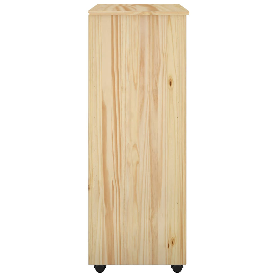 Rolling Kast met wiel Bruin 53 x 39 x 103 cm Massief Vurenhout