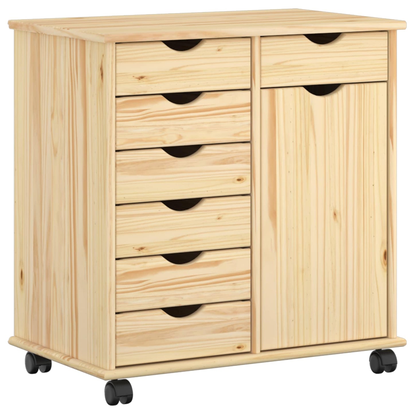 Rolling Kast Bruin 63,5 x 39 x 65,5 cm Massief Vurenhout