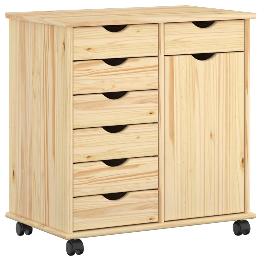 Rolling Kast Bruin 63,5 x 39 x 65,5 cm Massief Vurenhout
