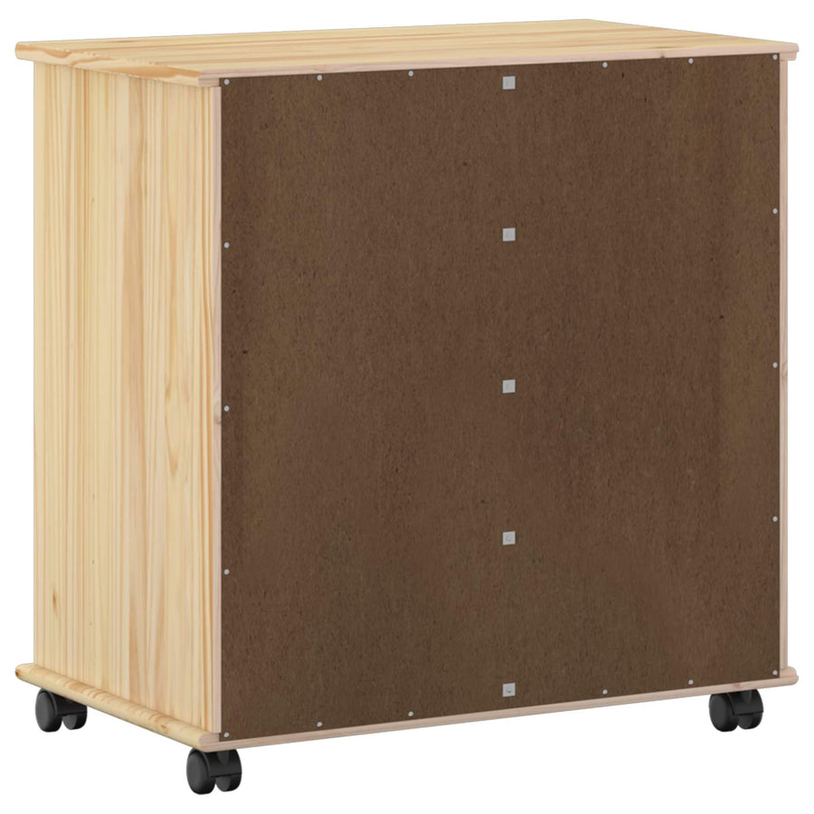 Rolling Kast Bruin 63,5 x 39 x 65,5 cm Massief Vurenhout