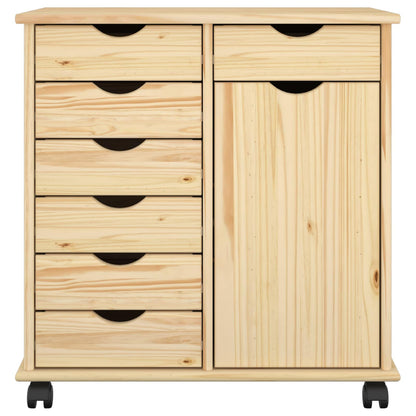 Rolling Kast Bruin 63,5 x 39 x 65,5 cm Massief Vurenhout