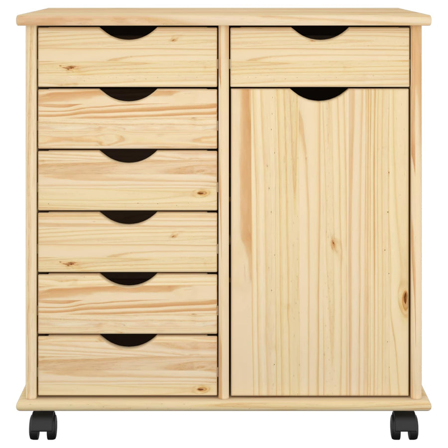 Rolling Kast Bruin 63,5 x 39 x 65,5 cm Massief Vurenhout