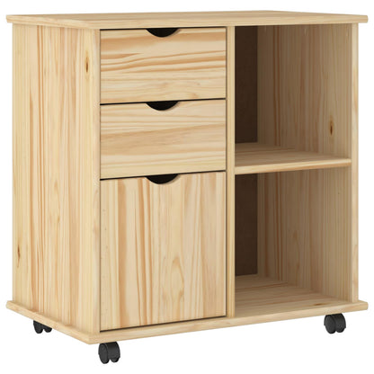 Rolling Kast Bruin 63,5 x 39 x 65,5 cm Massief Vurenhout