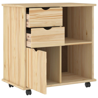 Rolling Kast Bruin 63,5 x 39 x 65,5 cm Massief Vurenhout