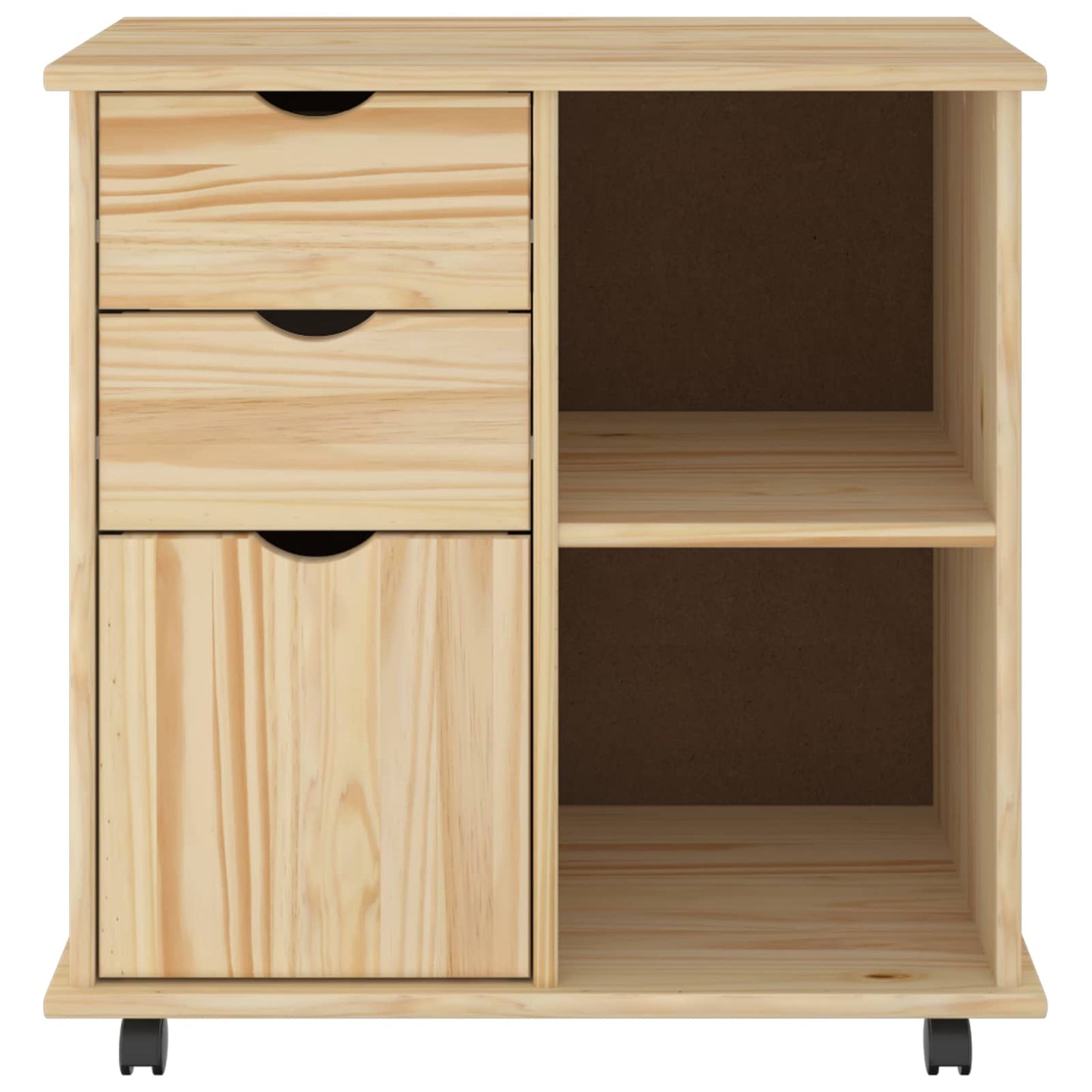 Rolling Kast Bruin 63,5 x 39 x 65,5 cm Massief Vurenhout