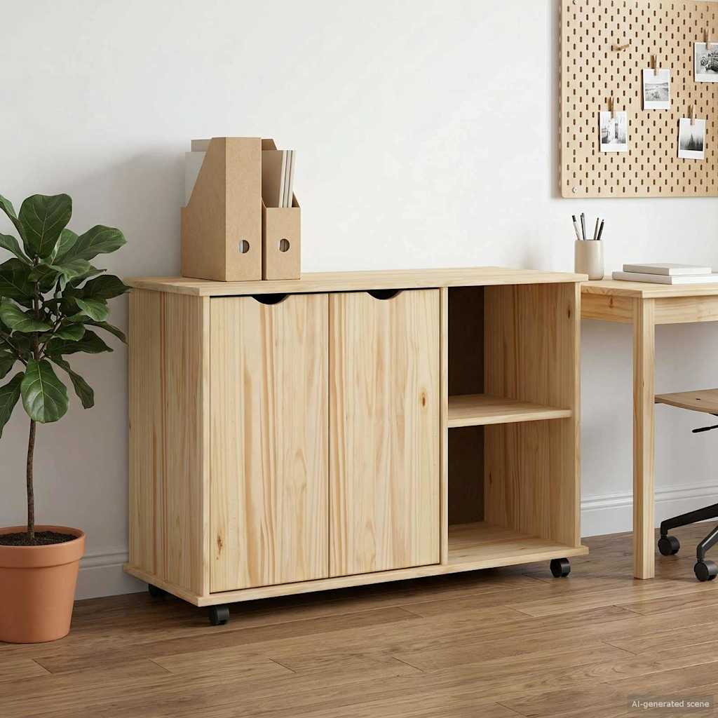 Rolling Kast Bruin 100 x 39 x 65,5 cm Massief Vurenhout