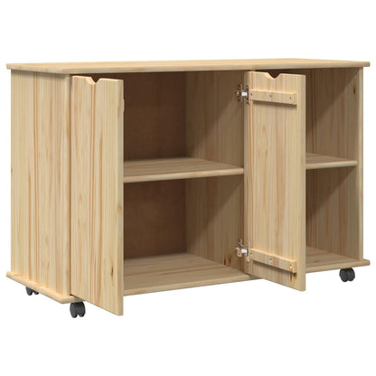 Rolling Kast Bruin 100 x 39 x 65,5 cm Massief Vurenhout