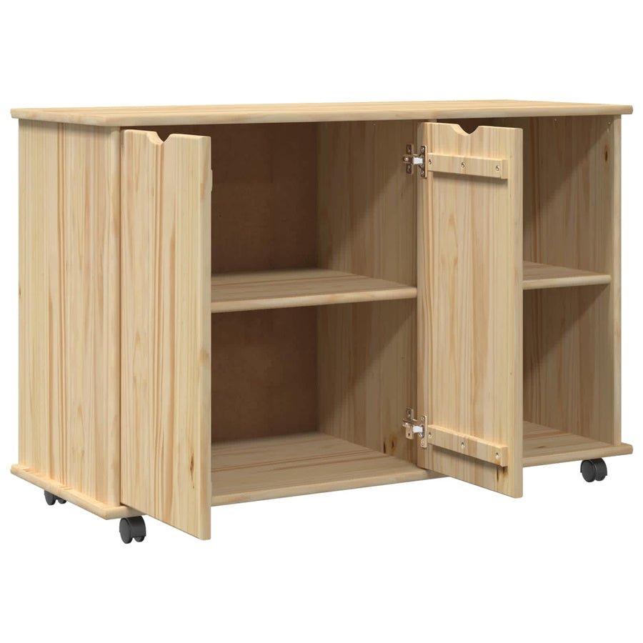 Rolling Kast Bruin 100 x 39 x 65,5 cm Massief Vurenhout