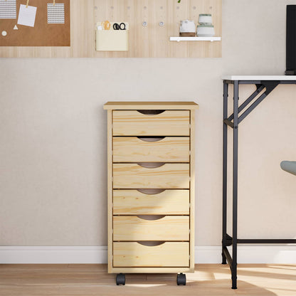 Rolling Cabinet met Laden MOSS Heldere Vernis 34 x 39 x 65,5 cm