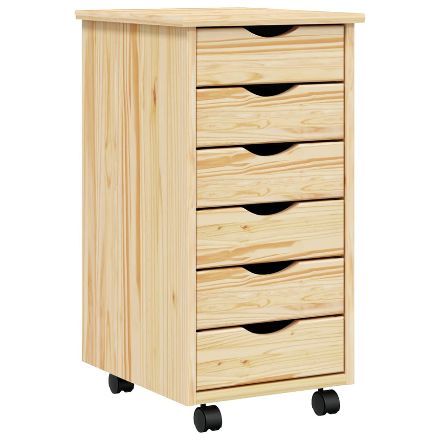 Rolling Cabinet met Laden MOSS Heldere Vernis 34 x 39 x 65,5 cm