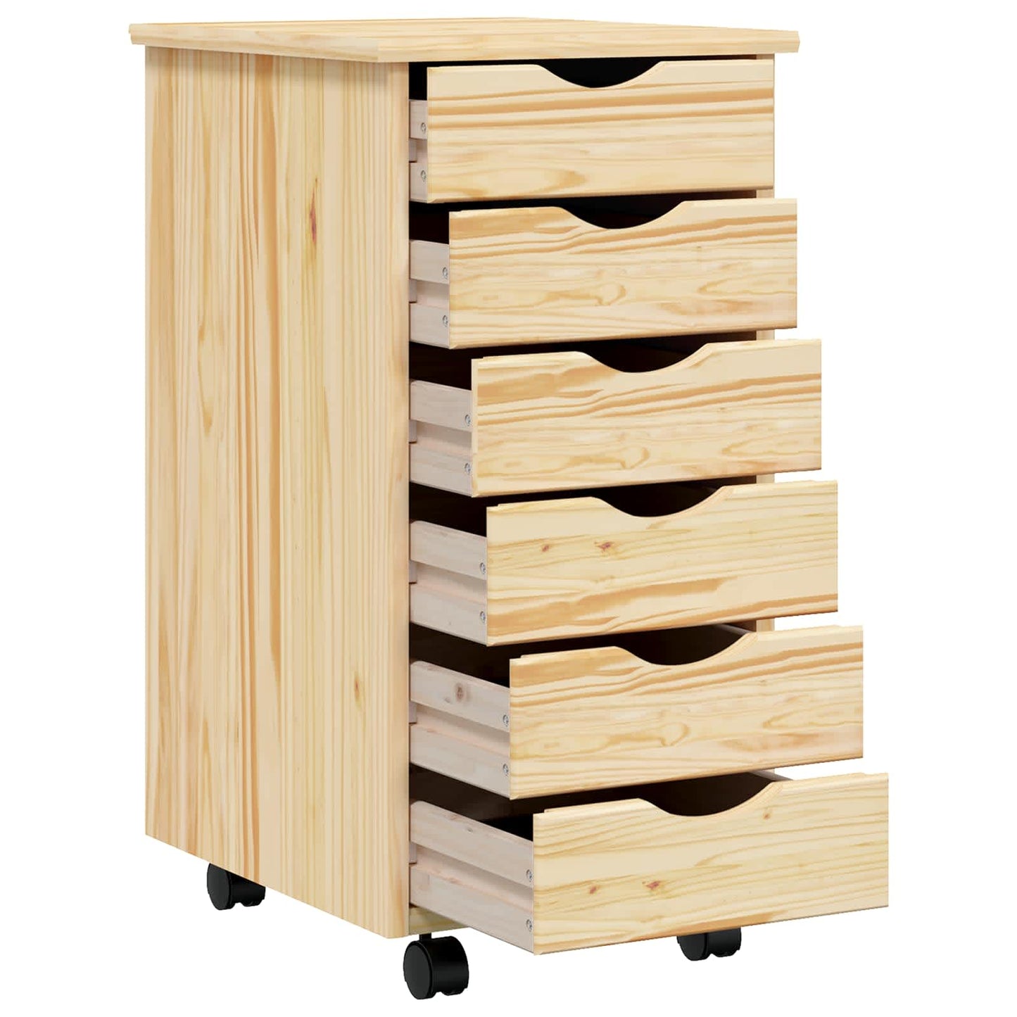 Rolling Cabinet met Laden MOSS Heldere Vernis 34 x 39 x 65,5 cm