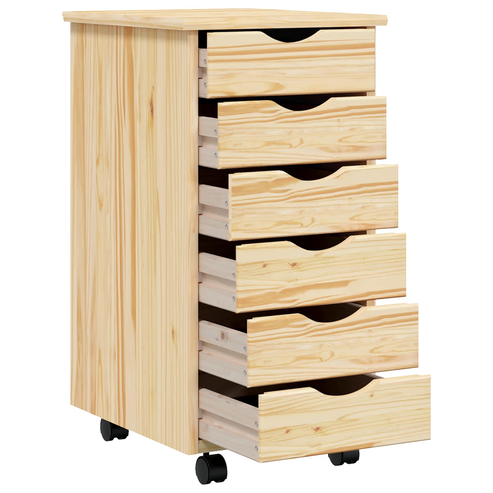 Rolling Cabinet met Laden MOSS Heldere Vernis 34 x 39 x 65,5 cm