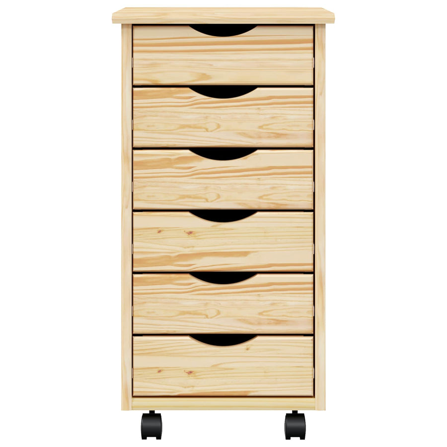Rolling Cabinet met Laden MOSS Heldere Vernis 34 x 39 x 65,5 cm