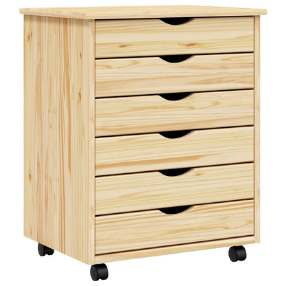 Rolling Cabinet met Laden MOSS Heldere Vernis 53 x 39 x 65,5 cm