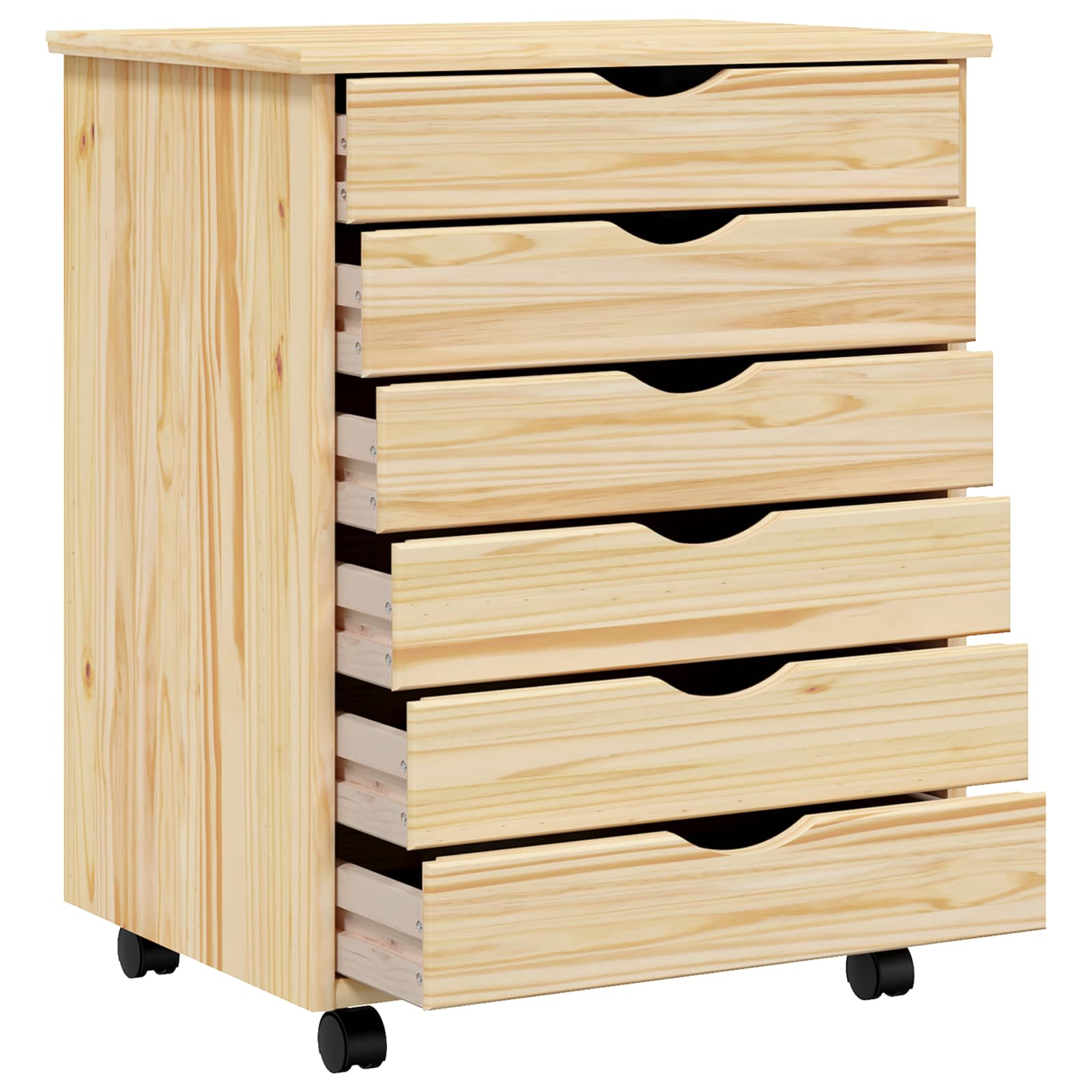 Rolling Cabinet met Laden MOSS Heldere Vernis 53 x 39 x 65,5 cm