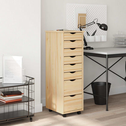 Rolling Cabinet met Laden MOSS Heldere Vernis 34 x 39 x 103 cm
