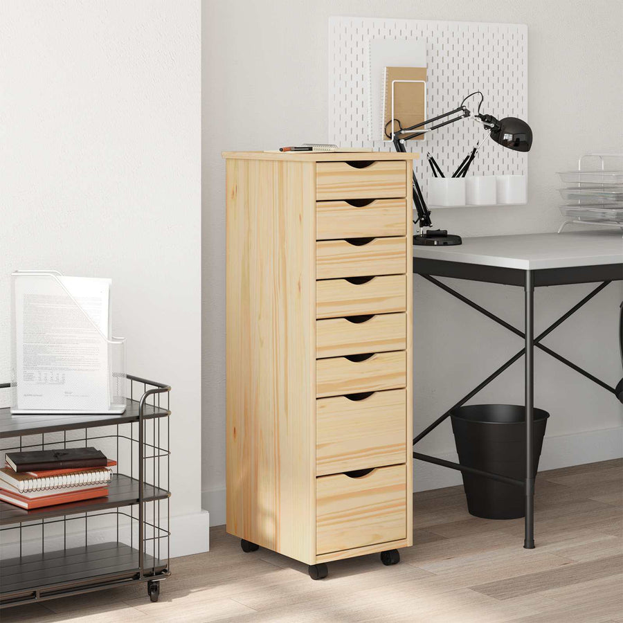 Rolling Cabinet met Laden MOSS Heldere Vernis 34 x 39 x 103 cm
