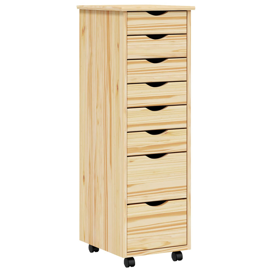 Rolling Cabinet met Laden MOSS Heldere Vernis 34 x 39 x 103 cm