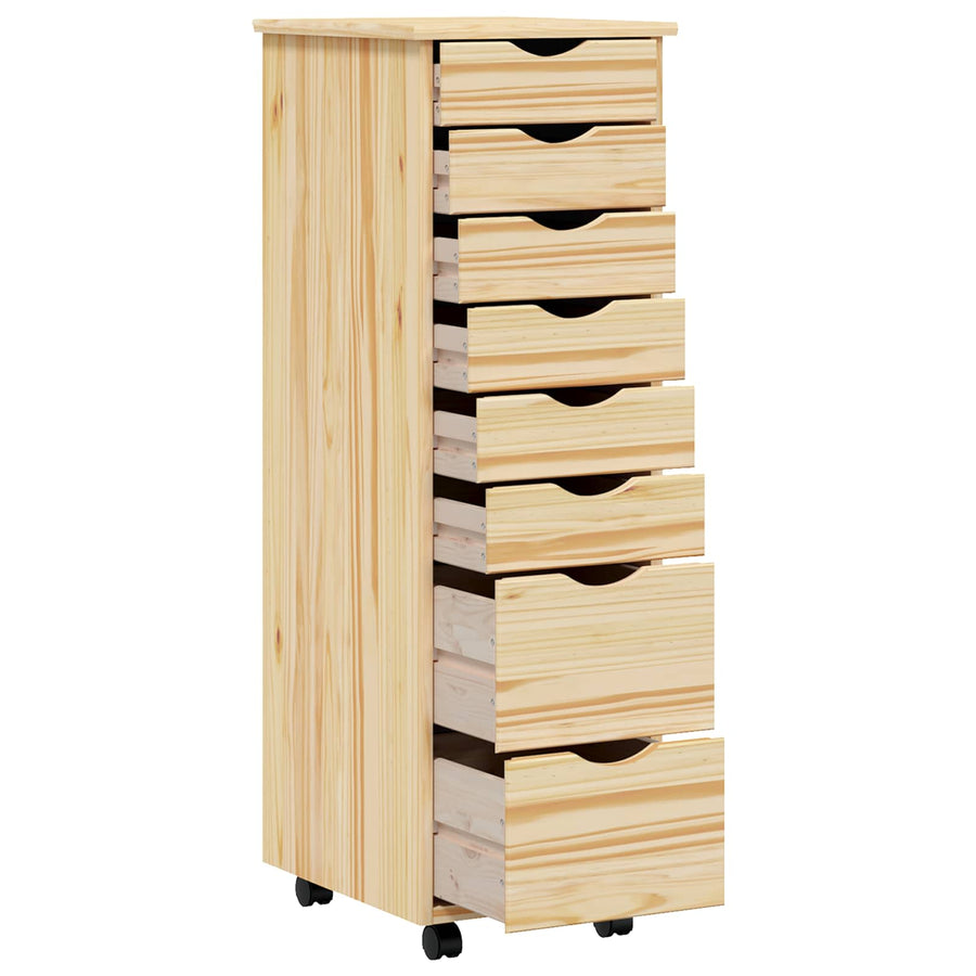 Rolling Cabinet met Laden MOSS Heldere Vernis 34 x 39 x 103 cm
