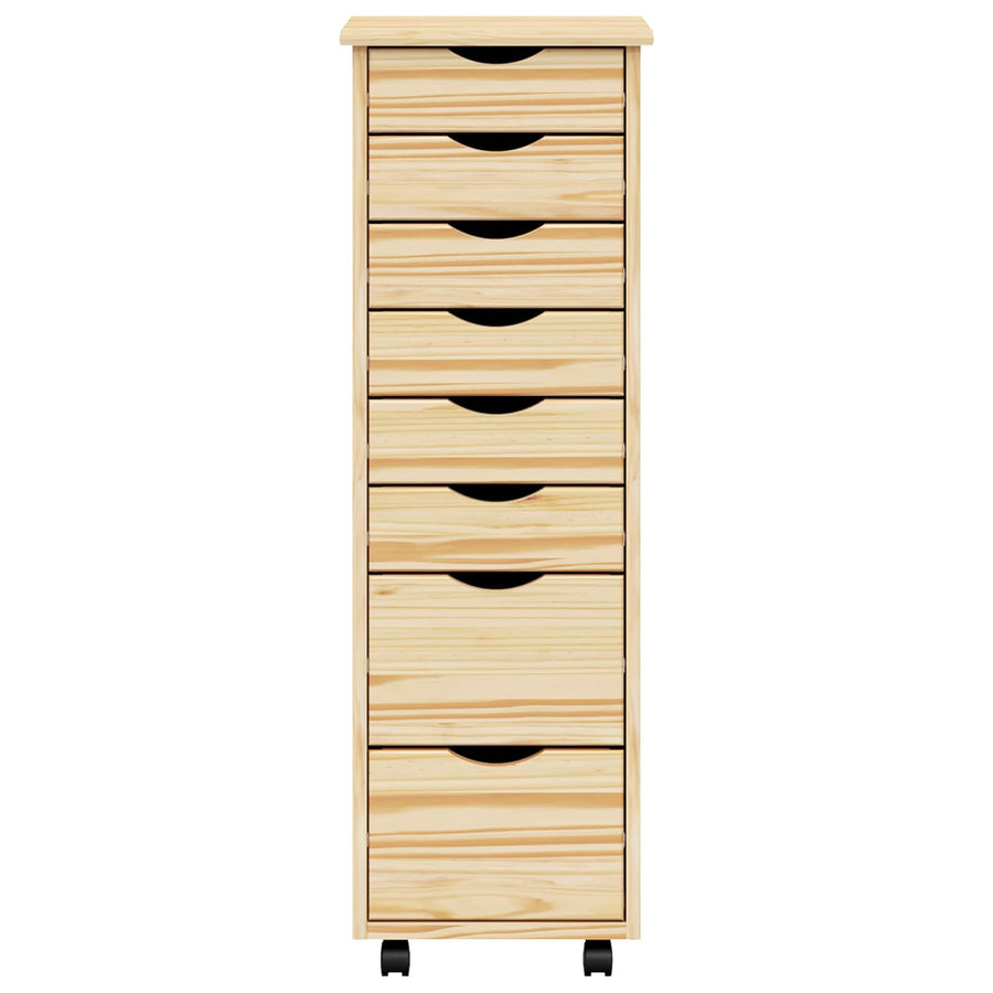 Rolling Cabinet met Laden MOSS Heldere Vernis 34 x 39 x 103 cm
