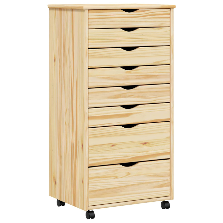 Rolling Cabinet met Laden MOSS Heldere Vernis 53 x 39 x 103 cm