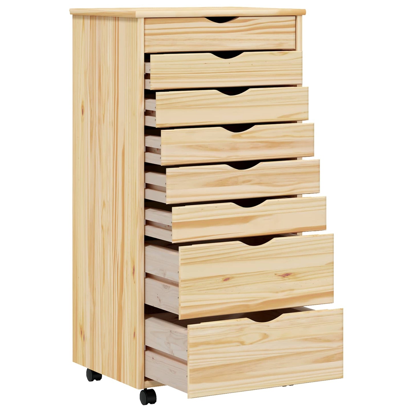 Rolling Cabinet met Laden MOSS Heldere Vernis 53 x 39 x 103 cm