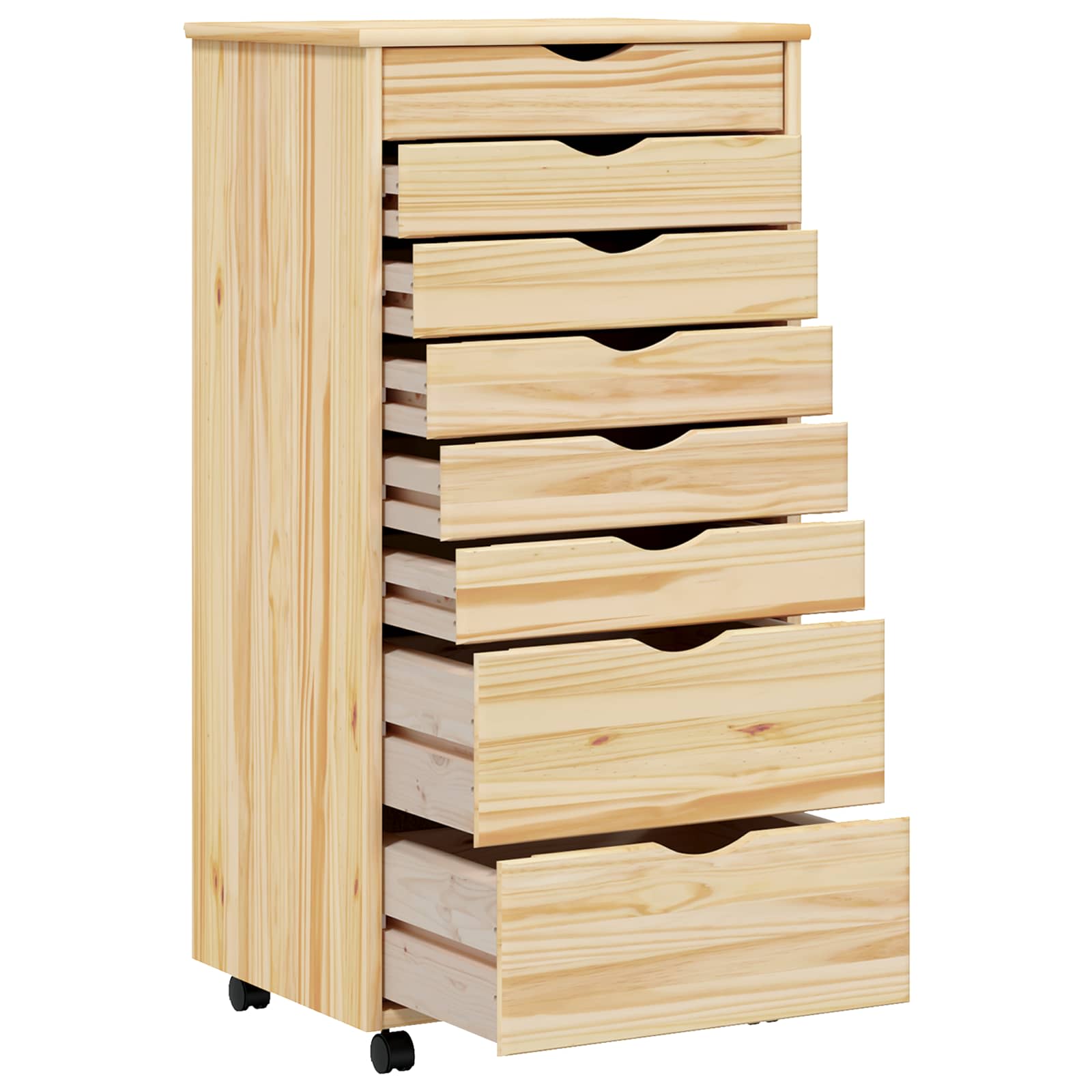 Rolling Cabinet met Laden MOSS Heldere Vernis 53 x 39 x 103 cm