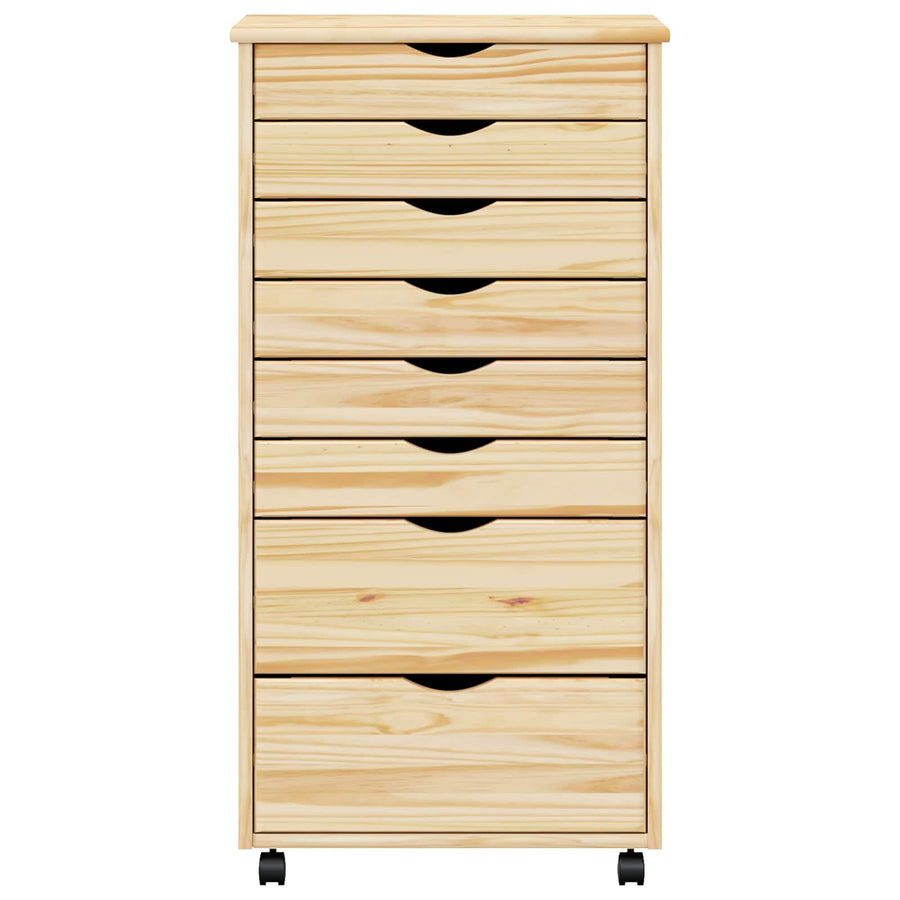 Rolling Cabinet met Laden MOSS Heldere Vernis 53 x 39 x 103 cm