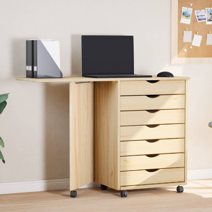 Rolkast met Bureau MOSS Heldere Vernis 105,5 x 39 x 74,5 cm