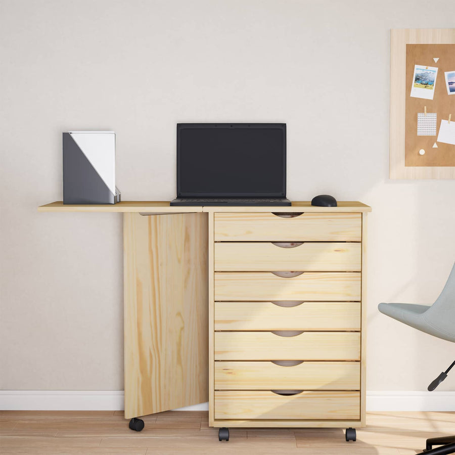 Rolkast met Bureau MOSS Heldere Vernis 105,5 x 39 x 74,5 cm
