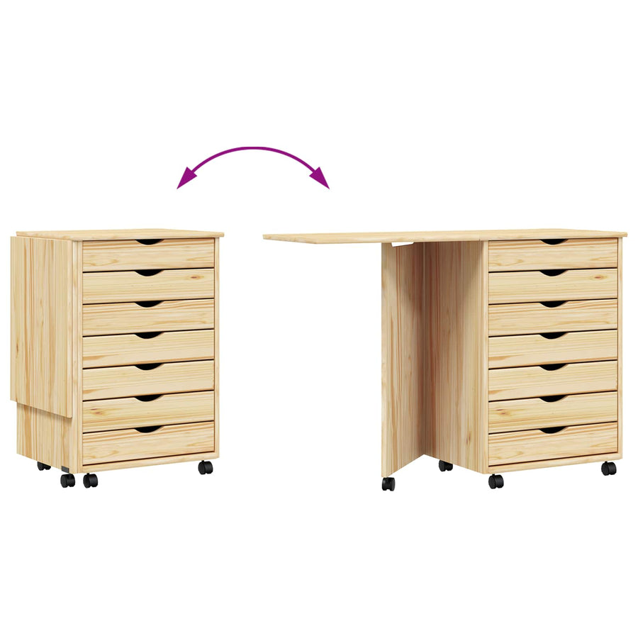 Rolkast met Bureau MOSS Heldere Vernis 105,5 x 39 x 74,5 cm