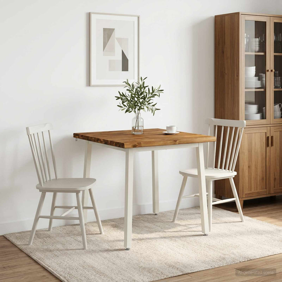 60 x 55 x 75 cm Massief Acaciahout Natuurlijk en Wit