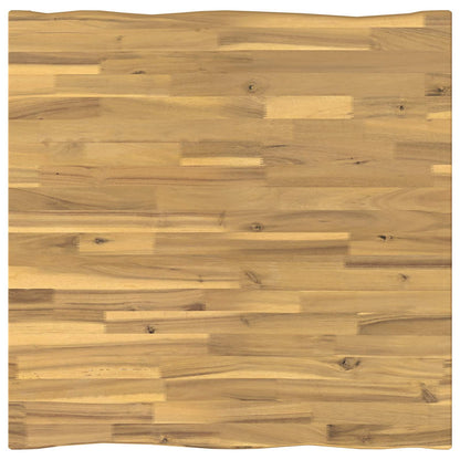 70 x 70 x 75 cm Massief Acaciahout Wit en zwart Vierkant