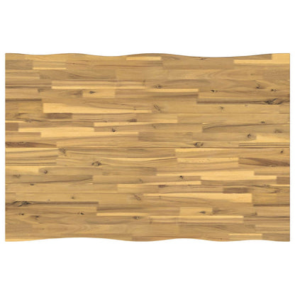 140 x 70 x 75 cm Massief Acaciahout Wit Rechthoekig
