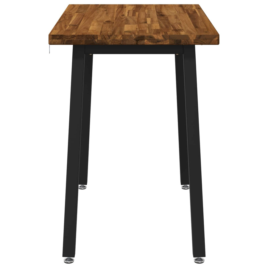 90 x 55 x 75 cm Massief Acaciahout Naturel en Zwart Rechthoekig
