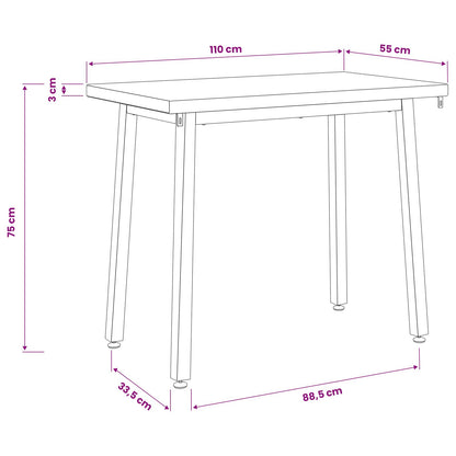 110 x 55 x 75 cm Massief Acaciahout Natuurlijk en Koffie