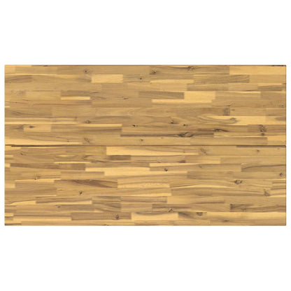 140 x 70 x 75 cm Massief Acaciahout Wit Rechthoekig