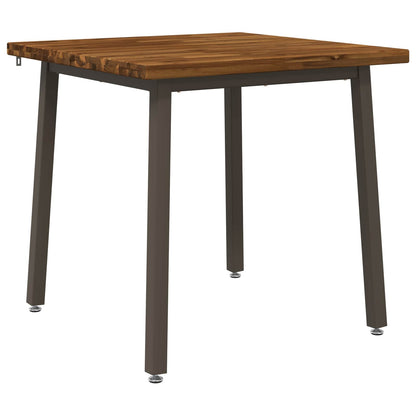 80 x 80 x 75 cm Massief Acaciahout Natuurlijk en Koffie
