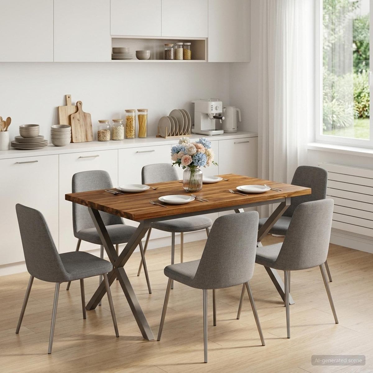 Vierkante Eettafel 120 x 80 x 75 cm Massief Acaciahout